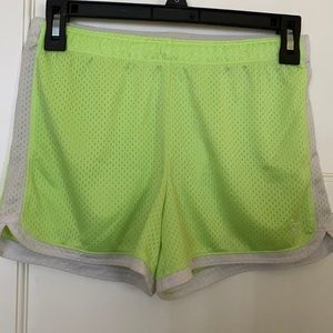 Justice neon lime green work out shorts